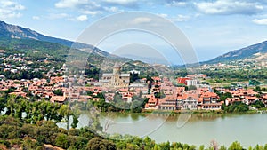 Panoramic view of Mtskheta, Georgia photo