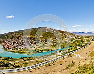 Panoramic view of Mtskheta from Jvari monastery.
