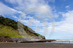 Panoramic view of Muriwai Regional Park, New Zealand