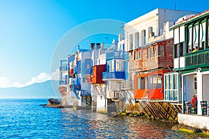 Panoramic view of Mykonos town, Cyclades islands, Greece