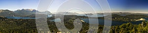 Panoramic view of the Nahuel Huapi lake in Bariloche Argentina