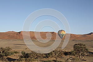 Panoramic view Namib Desert from Hot Air Balloon Namibia