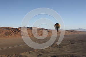 Panoramic view Namib Desert from Hot Air Balloon Namibia