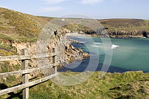 Panoramic View of Nanjizel or Mill Bay near Lands End, Cornwall. photo