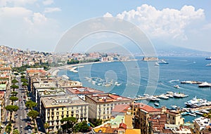 Panoramic view of Naples from Posillipo