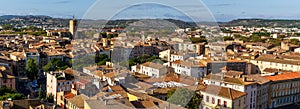 Panoramic view on Narbonne houses from dungeon tower