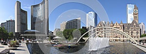 Panoramic view of Nathan Philips Square in Toronto, Canada photo