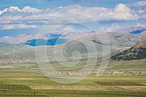 Panoramic view on nature around city Gyumri in Armenia photo