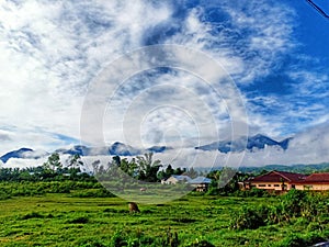 Natural panorama in Ruteng, Flores, Indonesia. photo