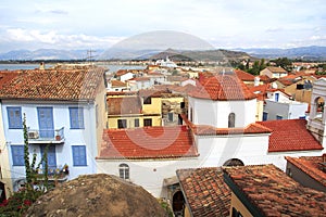 Panoramic view of Nauplio town from the hotel. Greece