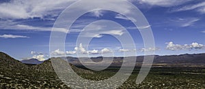 Panoramic view of the nearby ruins of Quilmes, TucumÃ¡n. Argentina