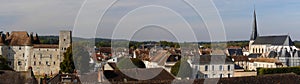 Panoramic view of the Nemours medieval town in France