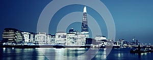 Panoramic view of new London city hall at night