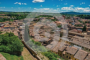 Panoramic view of the newest part of the town of Colle di Val d`Elsa.