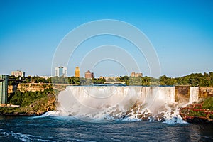 Panoramic view of Niagara Falls on Canada and the USA border