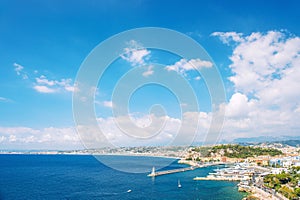 Panoramic view Nice city French riviera France Mediterranean sea