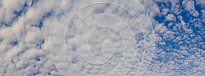 Panoramic view of nice clouds in blue sky