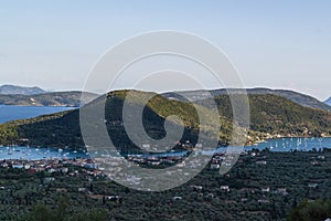 Panoramic view of Nidri town, Lefkada, Greece