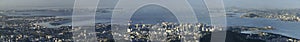 Panoramic view of Niteroi bridge, Rio de Janeiro, Brazil.