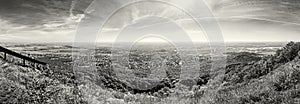 Panoramic view of the Nitra city from Zobor hill, colorless