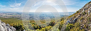 Panoramic view of the Nitra city from Zobor hill, seasonal lands