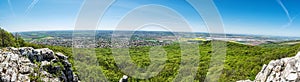 Panoramic view of the Nitra city from Zobor hill, spring time