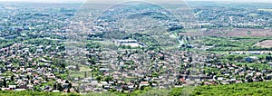 Panoramic view of the Nitra city from Zobor hill, spring time