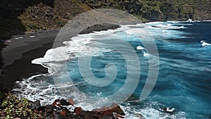 Panoramic view of Nogales beach.Slow Motion