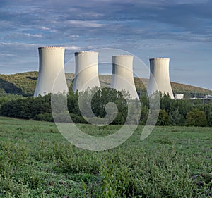 Panoramic view of Nuclear power plant. Nuclear power station. Mochovce. Slovakia