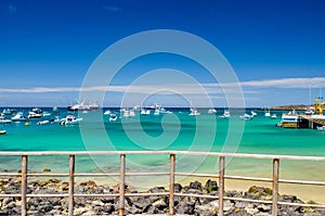 Panoramic view of the ocean at San Cristobal in the Galapagos National Park Ecuador