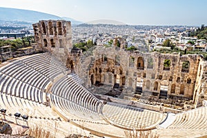 Panoramic view of the Odeon of Herodes Atticus at Acropolis of A