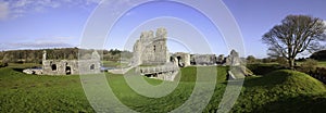 Panoramic view of Ogmore Castle in South Wales