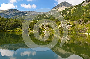 The panoramic view of Okoto lake in Pirin