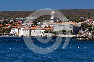 Panoramic view of old adriatic town Krk