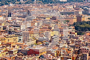 Panoramic view of old aerial city Rome from Saint Peters Square in Vatican