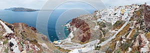 Panoramic view from the Old caste of Oia, Santorini