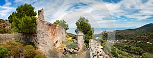 Panoramic view from old church on beautiful Capraia island