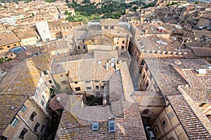 Panoramic view of the old city of Siena, Tuscany, Italy