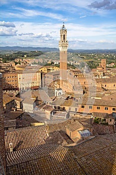 Panoramic view of the old city of Siena, Tuscany, Italy