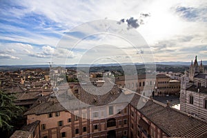 Panoramic view of the old city of Siena, Tuscany, Italy