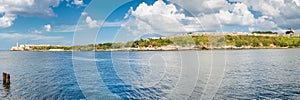 Panoramic view of the old fortresses guarding the bay of Havana photo