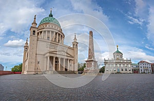 Panoramic view of Old Market Square with St. Nicholas Church, Obelisk and Old Town Hall - Potsdam, Brandenburg, Germany photo