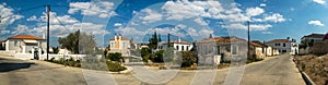 Panoramic view of old residential houses in Spetses, Greece