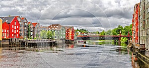 View of the Old Town Bridge in Trondheim, Norway. photo