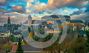 Panoramic view of old town of Hachenburg, Rhineland-Palatinate, Germany