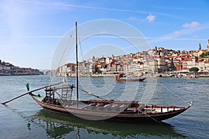 Panoramic view of old town Porto and Douro River