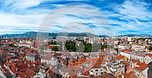 Panoramic view of old town Split