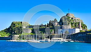 Panoramic view of the old venecian fortress in Corfu Town