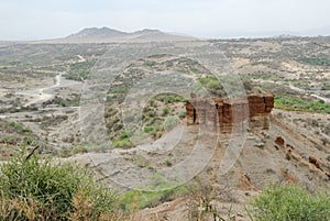 Panoramic view Olduvai Gorge, the Cradle of Mankind, Great Rift Valley, Tanzania, Eastern Africa