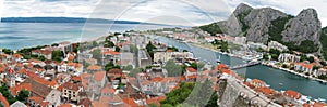 Panoramic view on Omis town.